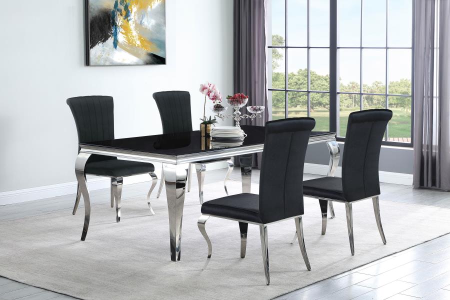 Betty Velvet Upholstered Dining Side Chair Black (Set of 4) view 14