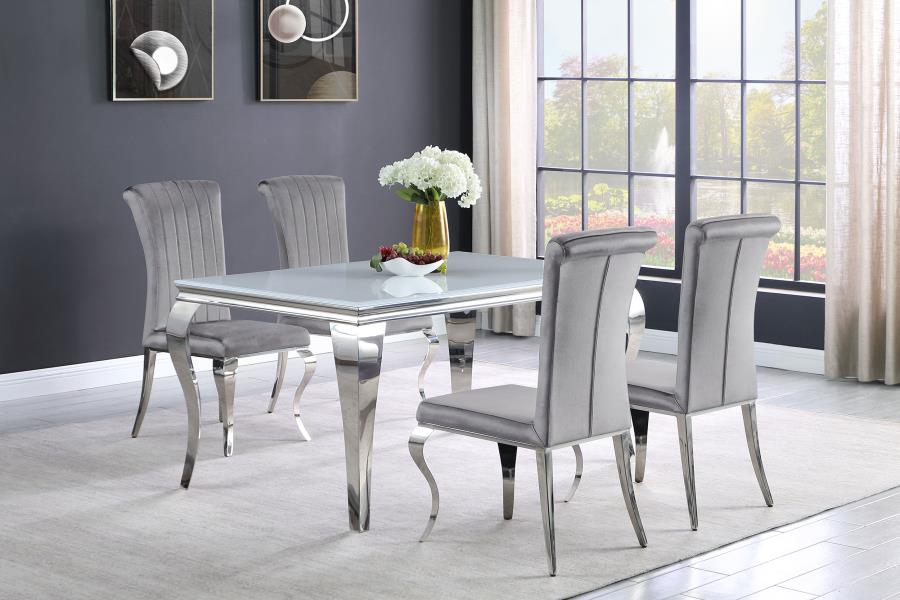 Betty Velvet Upholstered Dining Side Chair Grey (Set of 4) view 8