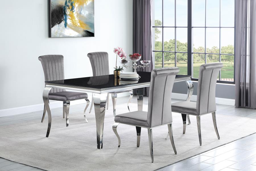 Betty Velvet Upholstered Dining Side Chair Grey (Set of 4) view 9