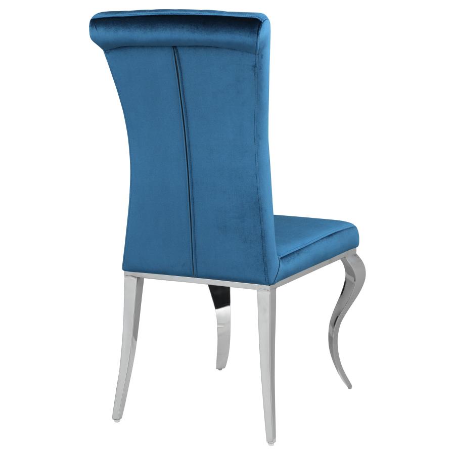 Betty Velvet Upholstered Dining Side Chair Blue (Set of 4) view 8