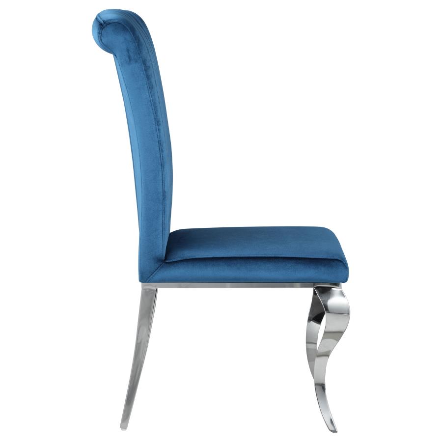 Betty Velvet Upholstered Dining Side Chair Blue (Set of 4) view 9