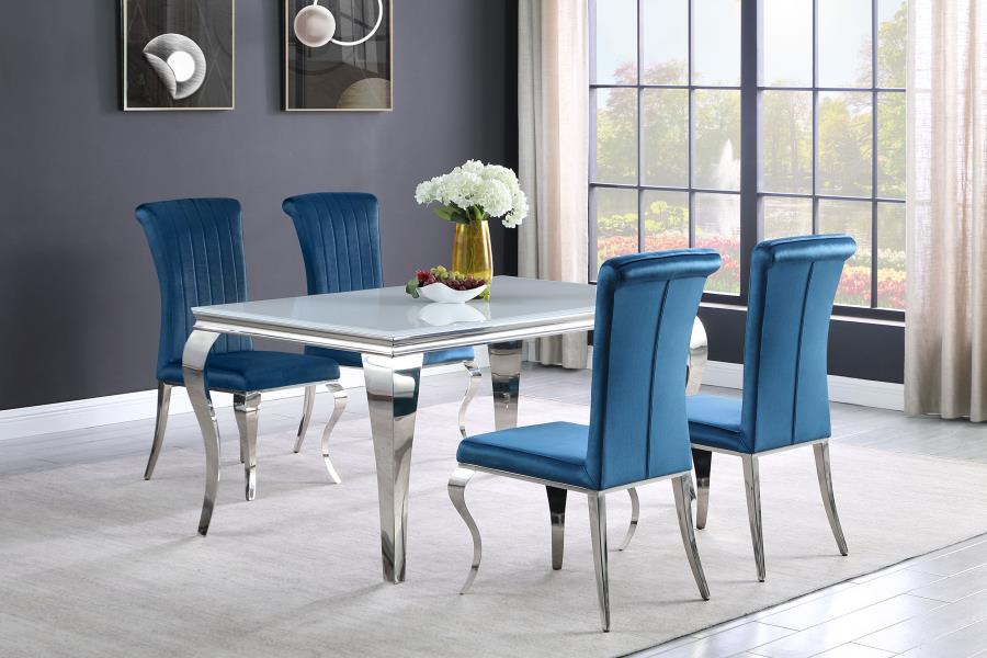 Betty Velvet Upholstered Dining Side Chair Blue (Set of 4) view 13