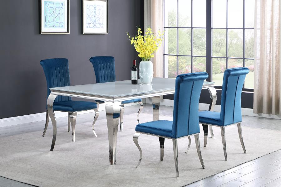 Betty Velvet Upholstered Dining Side Chair Blue (Set of 4) view 15