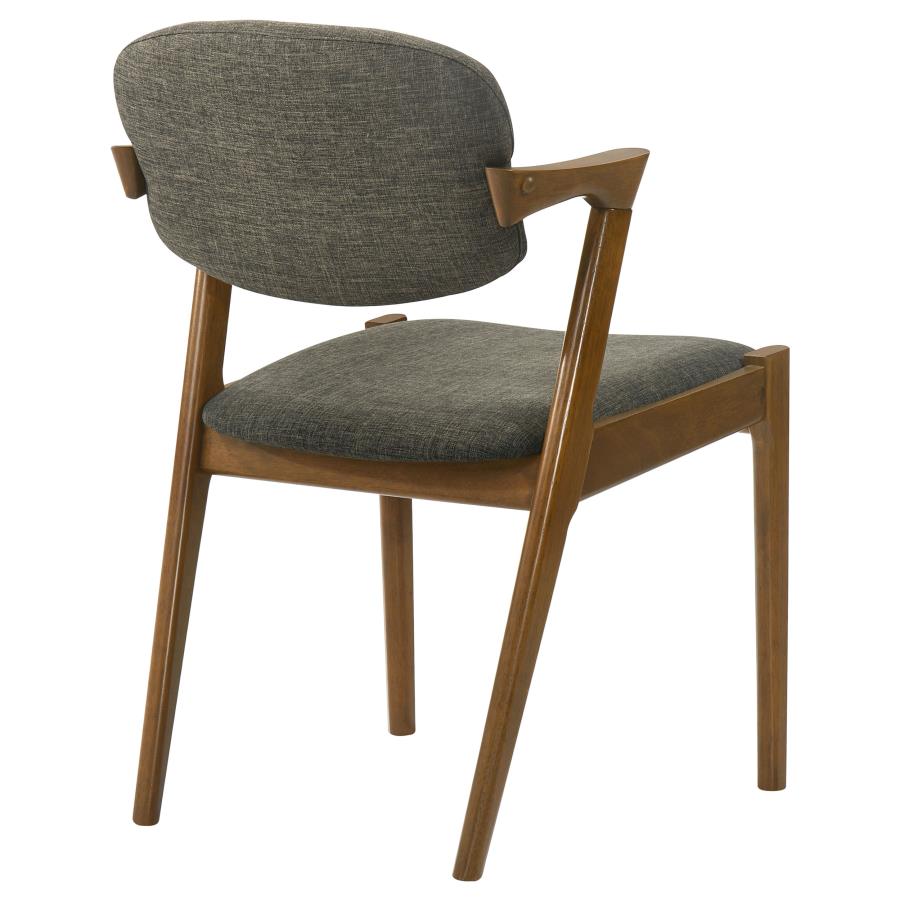 Malone Padded Wood Dining Arm Chair Dark Walnut (Set of 2) view 8