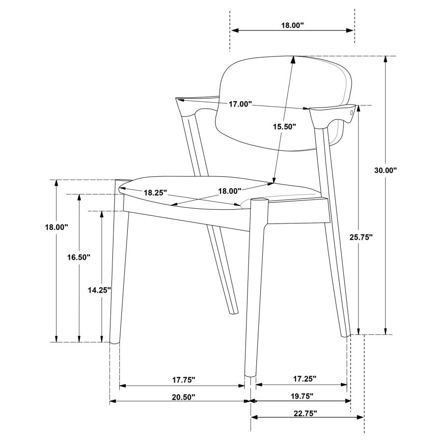 Malone Padded Wood Dining Arm Chair Dark Walnut (Set of 2) view 13