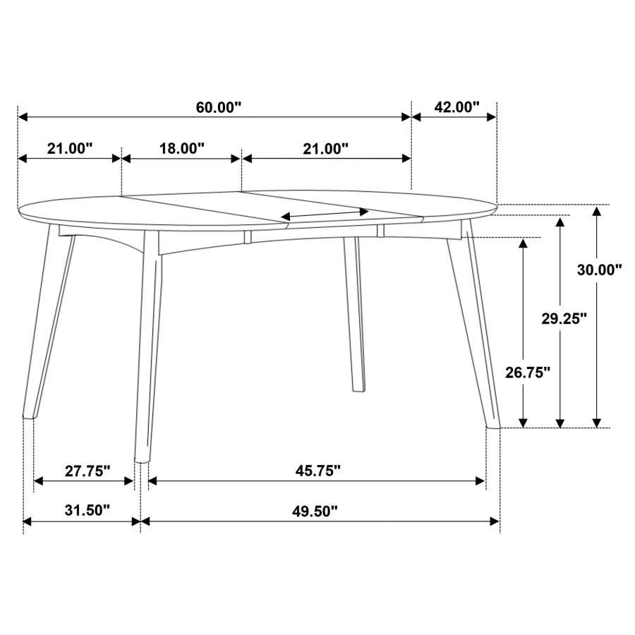 Jedda Oval 60-inch Extension Leaf Dining Table Dark Walnut view 8
