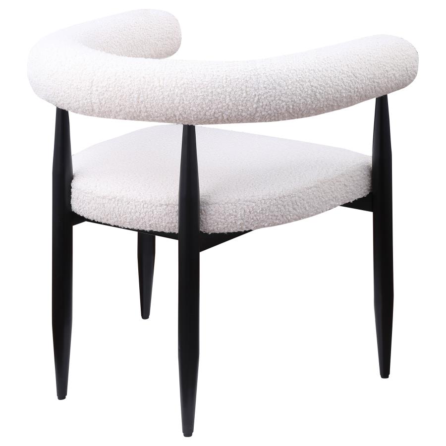 Dunmore Boucle Upholstered Dining Arm Chair Cream (Set of 2) view 8