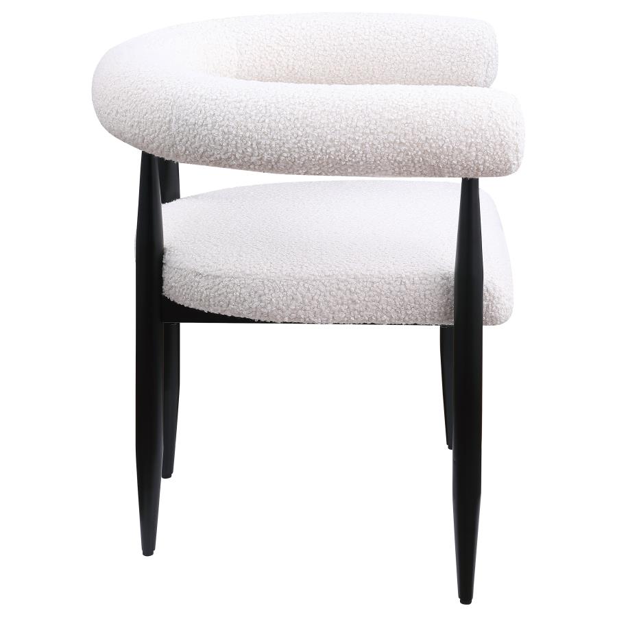Dunmore Boucle Upholstered Dining Arm Chair Cream (Set of 2) view 9