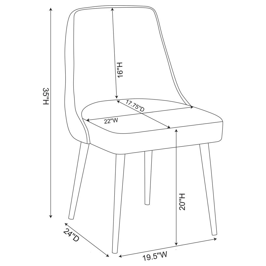Cosmo Upholstered Dining Side Chair Light Grey (Set of 2) view 12