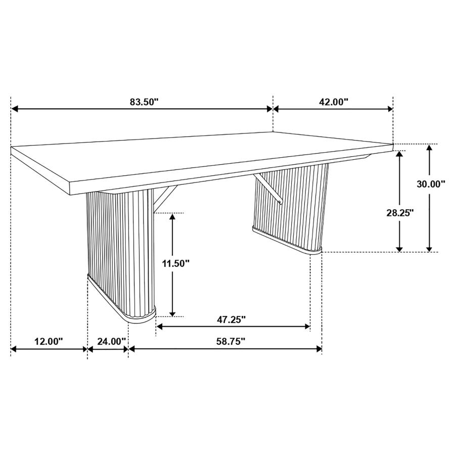 Catherine Rectangular 84-inch Wood Dining Table Black view 9