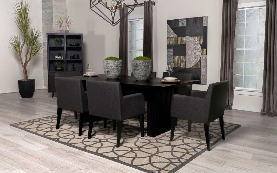 Catherine Rectangular 84-inch Wood Dining Table Black view 10