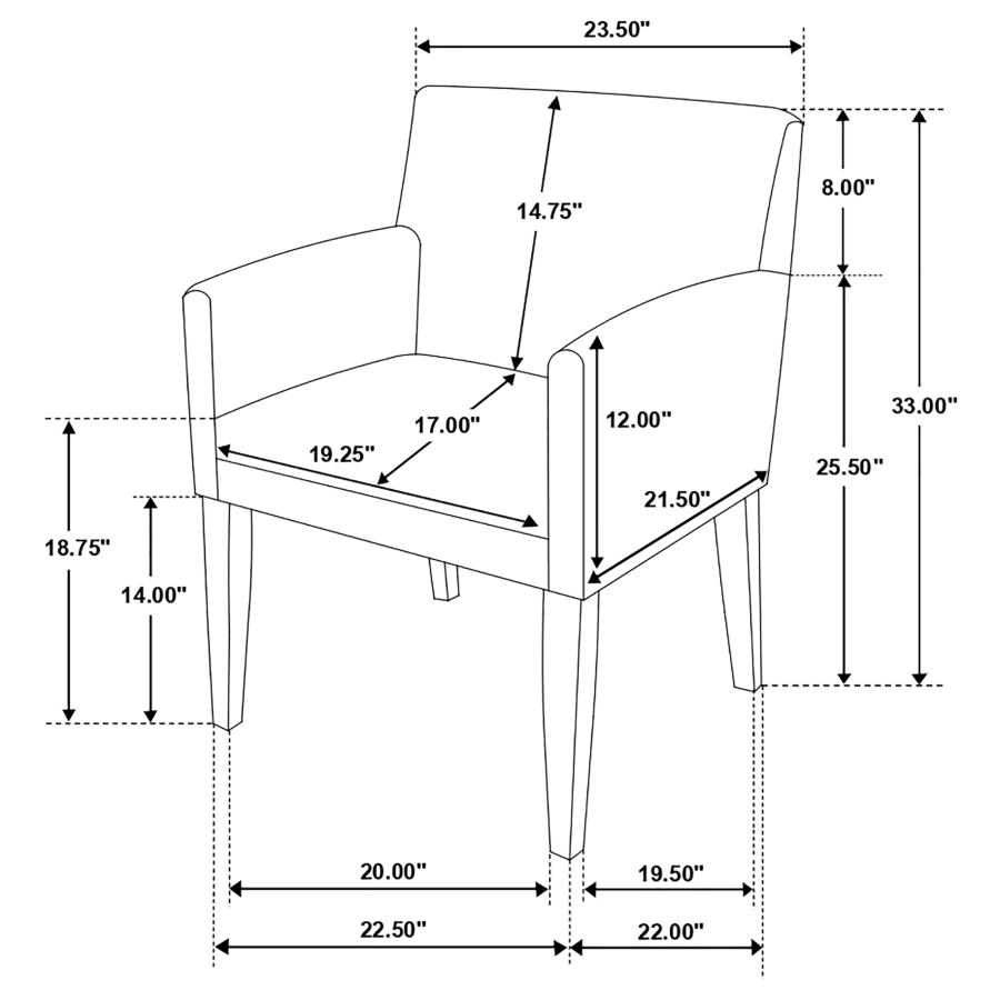 Catherine Upholstered Dining Arm Chair Grey (Set of 2) view 13