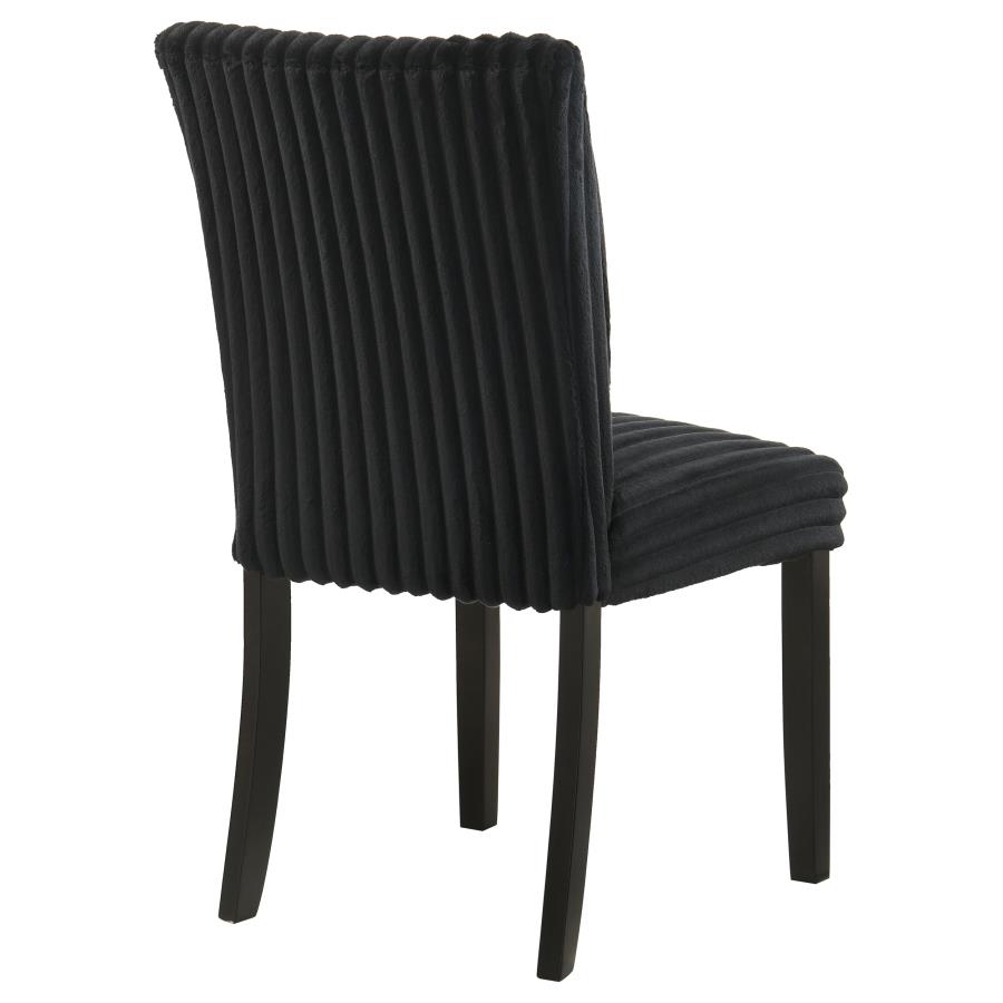 Dermott Upholstered Parson Dining Side Chair Black (Set of 2) view 8