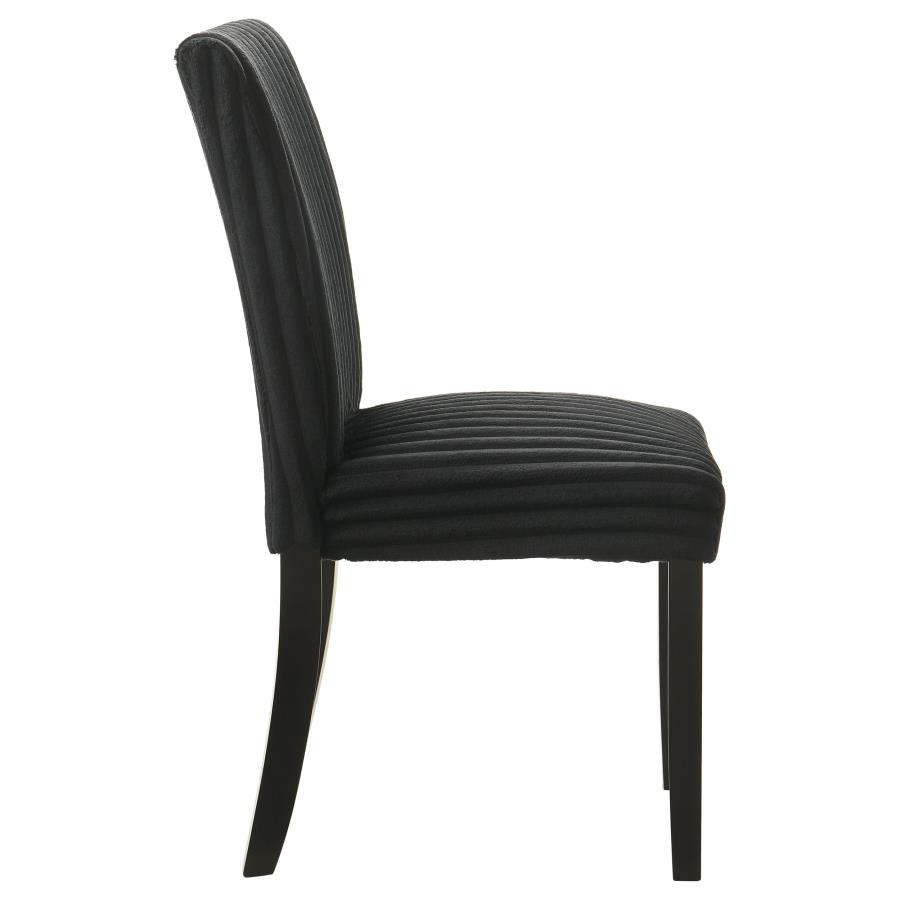 Dermott Upholstered Parson Dining Side Chair Black (Set of 2) view 9
