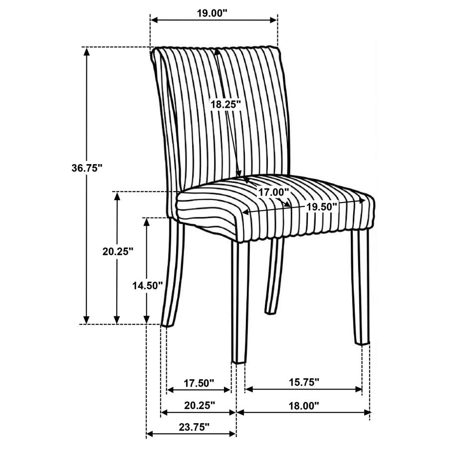 Dermott Upholstered Parson Dining Side Chair Chocolate (Set of 2) view 11