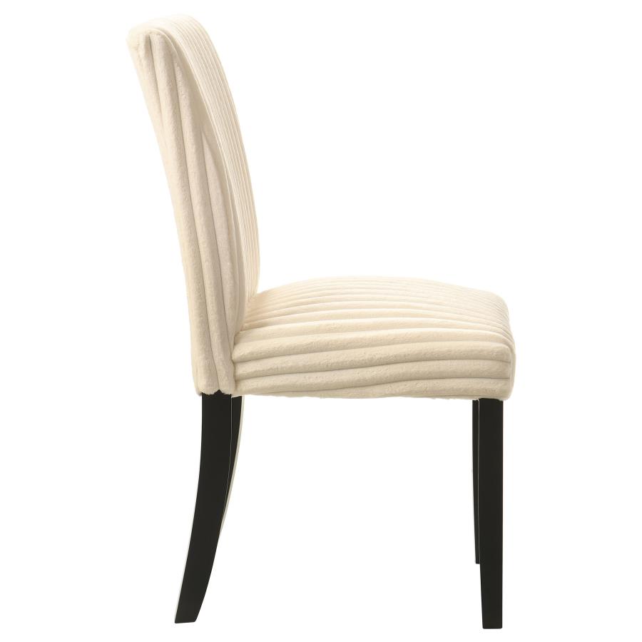 Dermott Upholstered Parson Dining Side Chair Cream (Set of 2) view 9