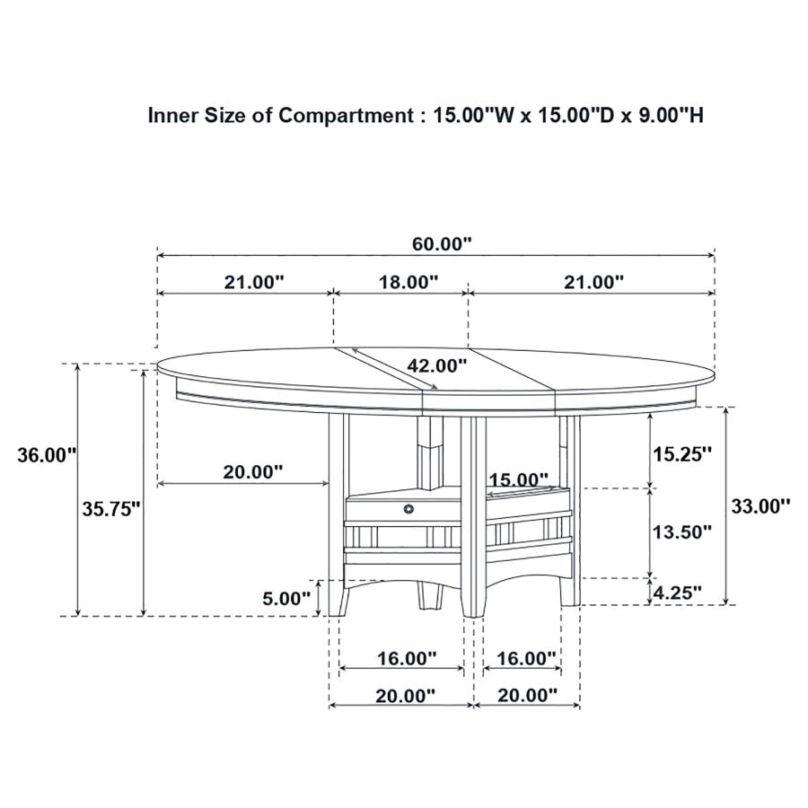 Lavon Oval 60-inch Counter Height Extension Dining Table Light Oak view 14