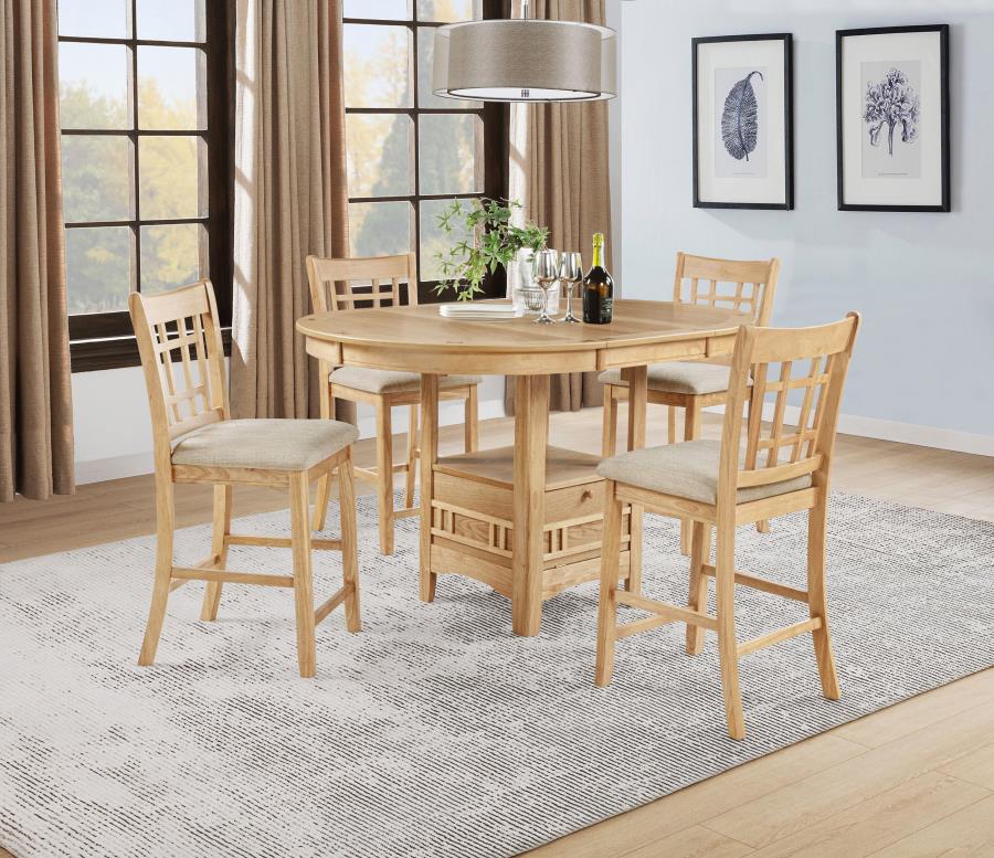 Lavon Oval 60-inch Counter Height Extension Dining Table Light Oak view 15