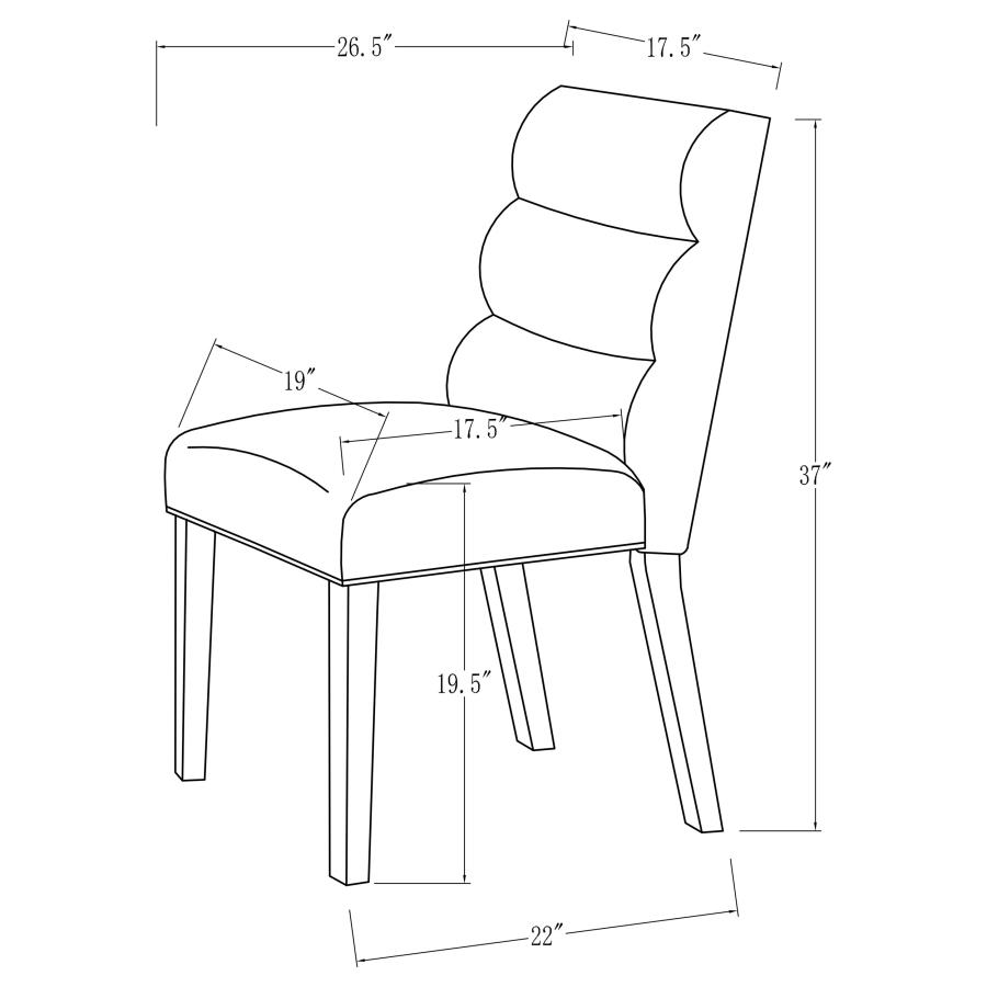 Carla Velvet Upholstered Dining Side Chair Stone (Set of 2) view 12