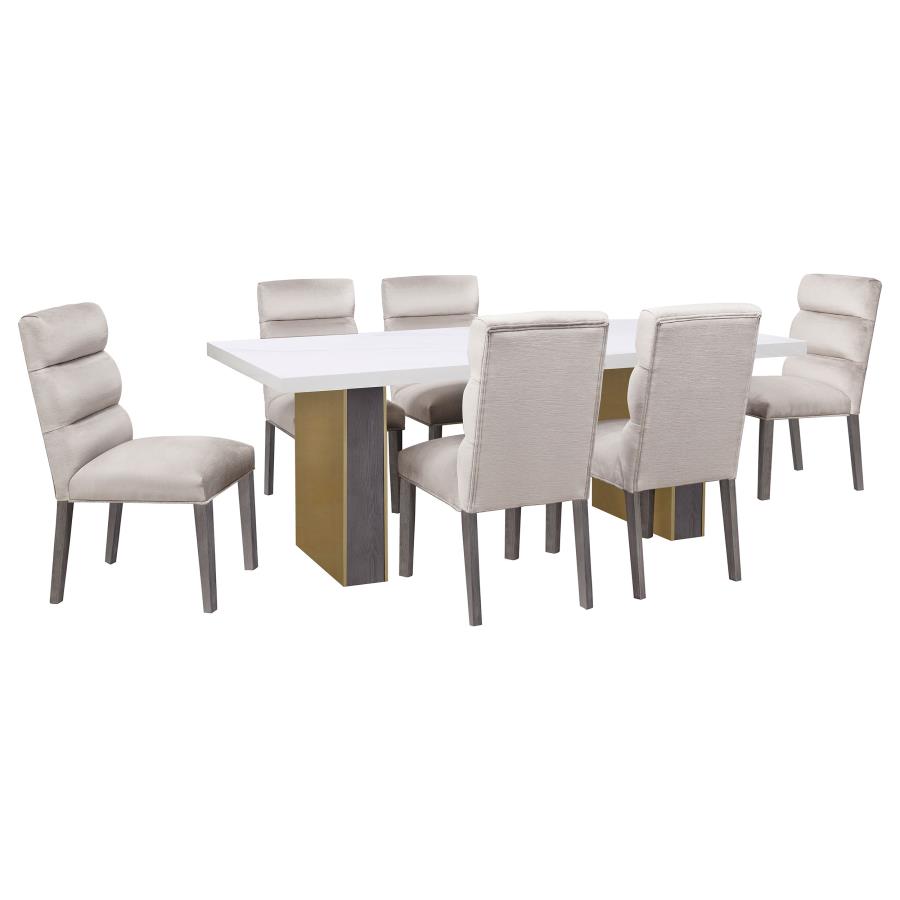 Carla Velvet Upholstered Dining Side Chair Stone (Set of 2) view 15