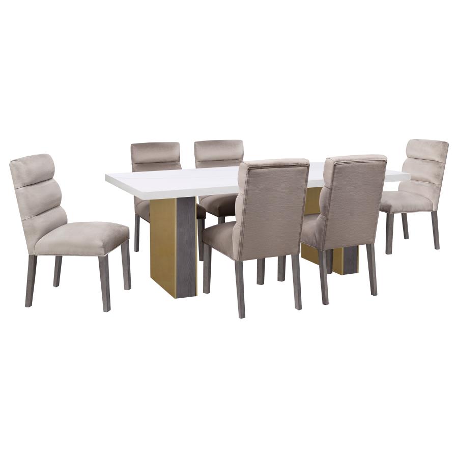 Carla Velvet Upholstered Dining Side Chair Stone (Set of 2) view 16