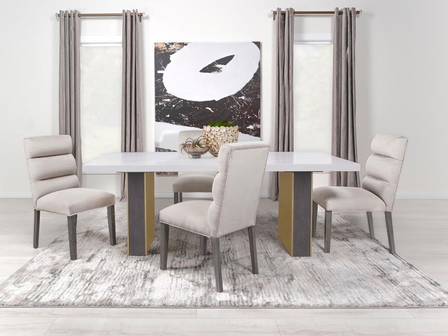 Carla Velvet Upholstered Dining Side Chair Stone (Set of 2) view 17
