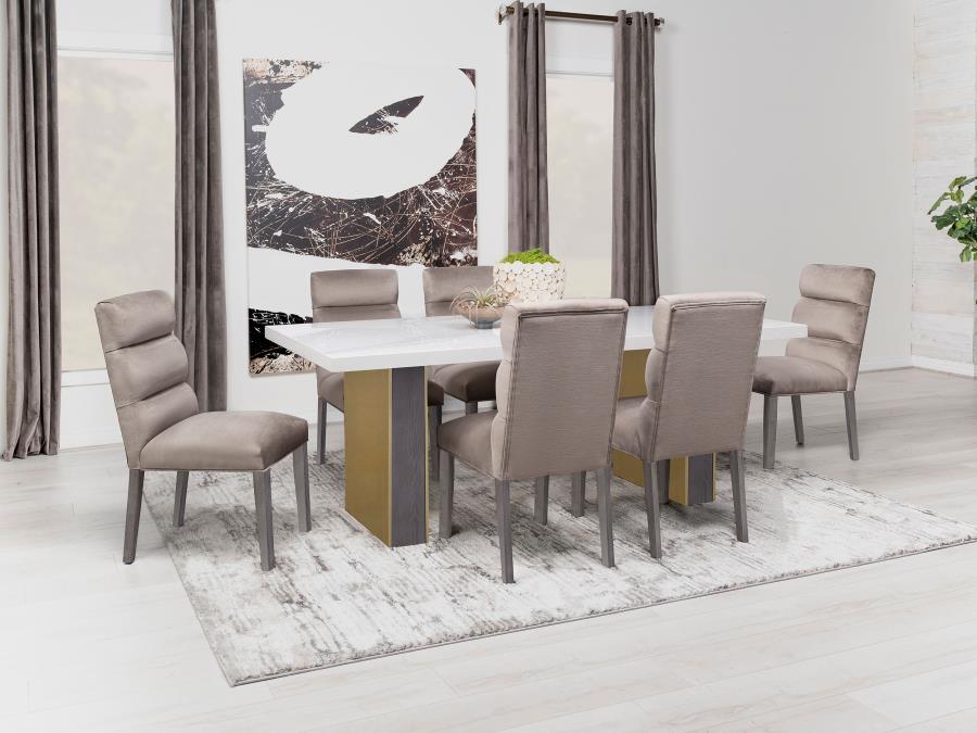 Carla Velvet Upholstered Dining Side Chair Ash (Set of 2) view 19
