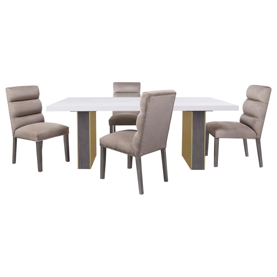 Carla Velvet Upholstered Dining Side Chair Ash (Set of 2) view 13