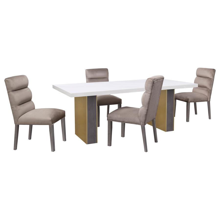 Carla Velvet Upholstered Dining Side Chair Ash (Set of 2) view 14