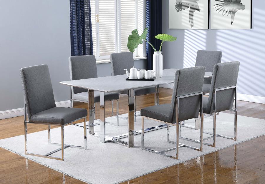 Mackinnon Upholstered Dining Side Chair Grey (Set of 2) view 11