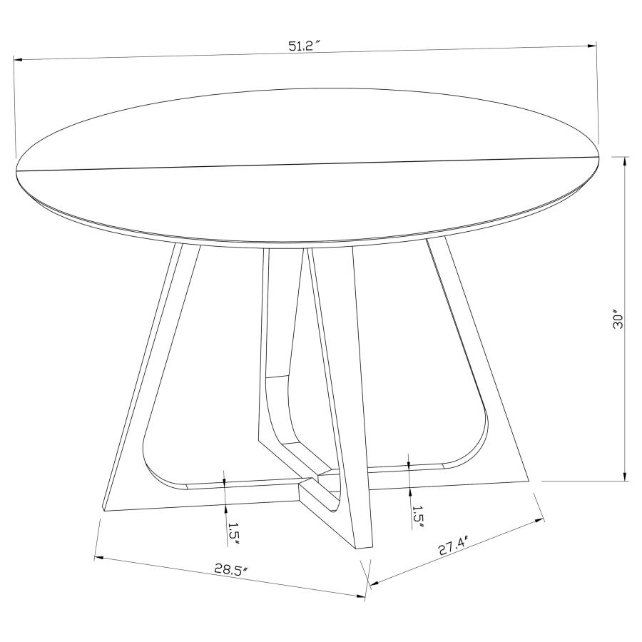 Gwynn Round 51-inch Marble Stainless Steel Dining Table Gold view 16