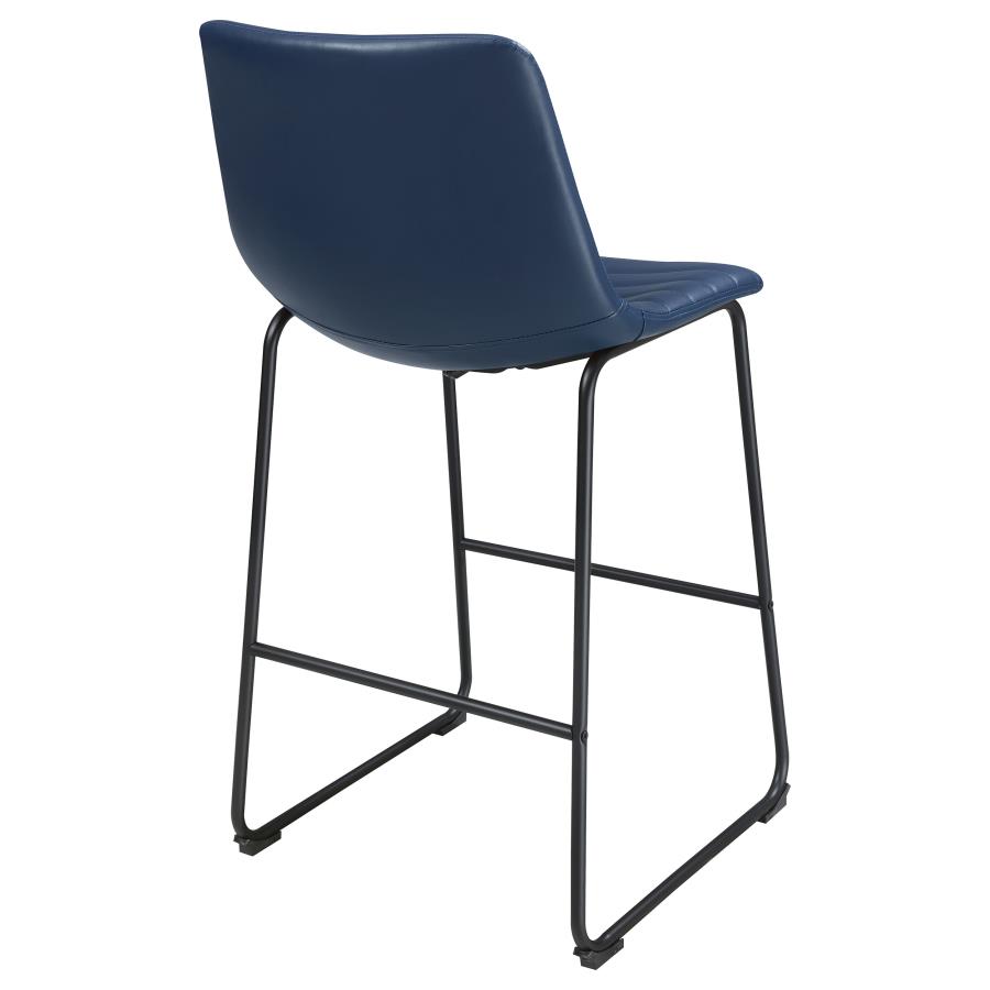 Zuni Faux Leather Upholstered Bar Chair Blue (Set of 2) view 8