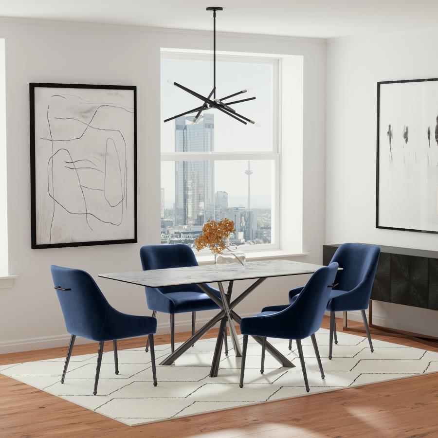 Mayette Upholstered Dining Side Chair Blue (Set of 2) view 12