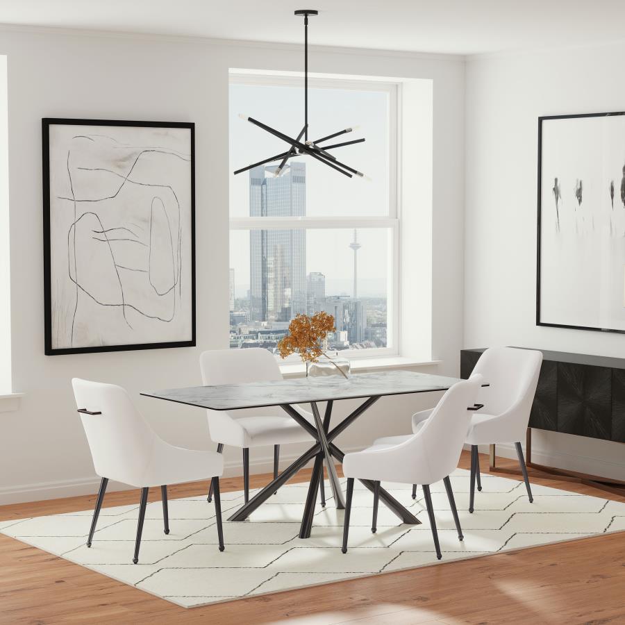 Mayette Upholstered Dining Side Chair Ivory (Set of 2) view 12