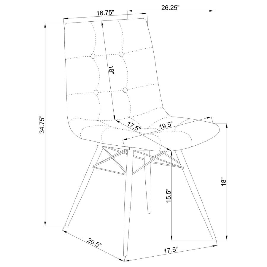 Aiken Upholstered Dining Side Chair Brown (Set of 4) view 11