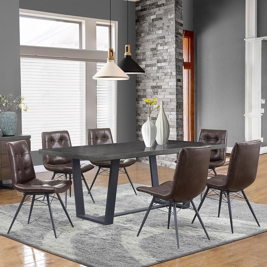 Aiken Upholstered Dining Side Chair Brown (Set of 4) view 12