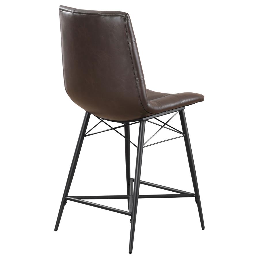 Aiken Upholstered Tufted Counter Chair Brown (Set of 2) view 8