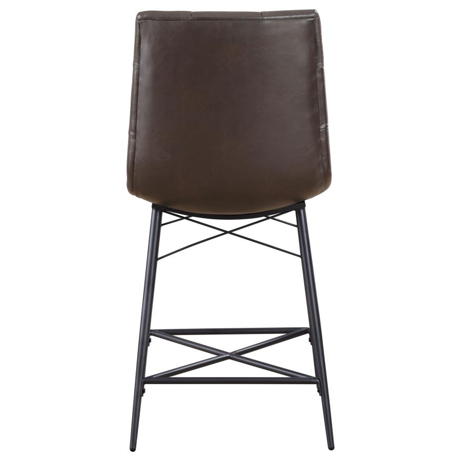 Aiken Upholstered Tufted Counter Chair Brown (Set of 2) view 8