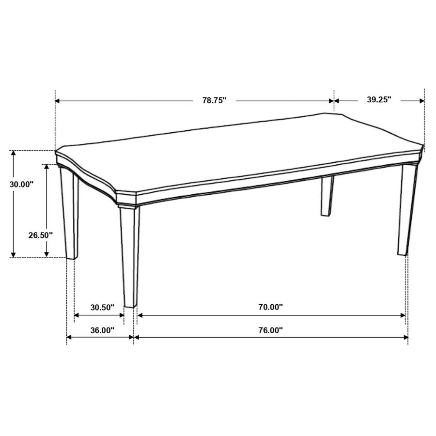 Ronnie Rectangular 79-inch Wood Dining Table Rustic Cream view 10