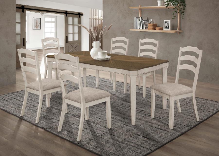 Ronnie Rectangular 79-inch Wood Dining Table Rustic Cream view 11