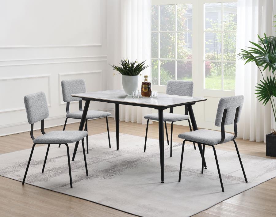 Calla Fabric Upholstered Dining Side Chair Grey (Set of 2) view 14