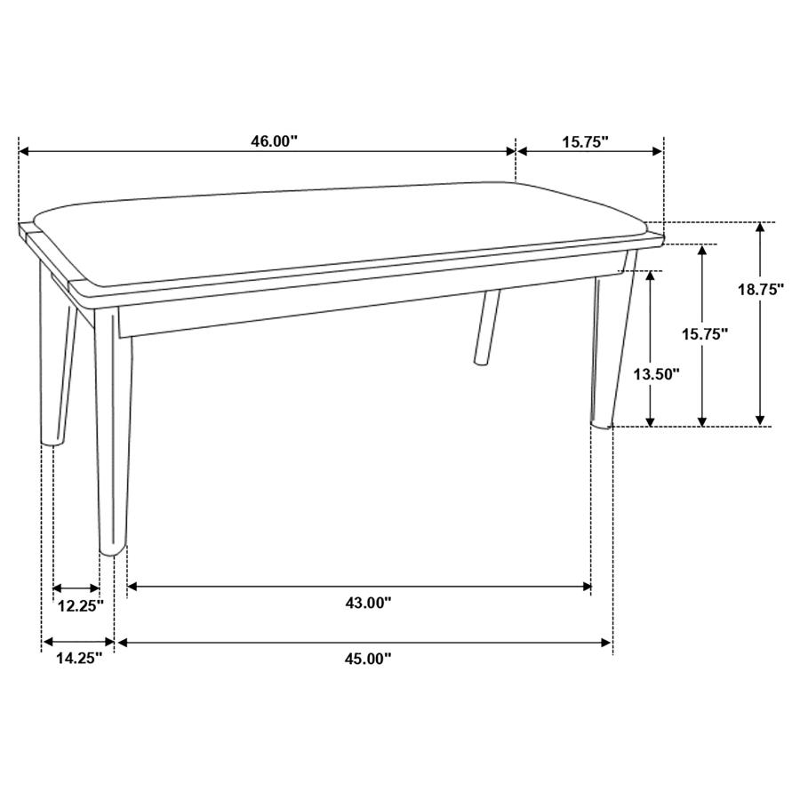 Alfredo Upholstered Dining Bench Grey and Natural Walnut view 9