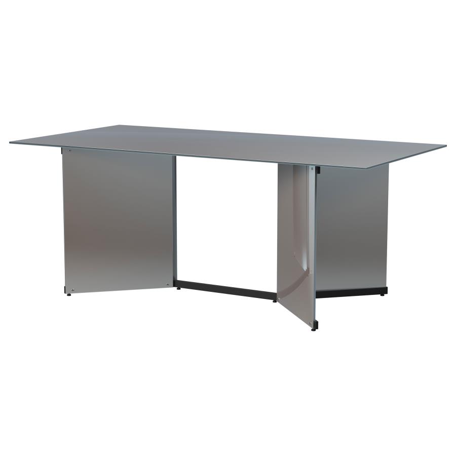 Emery 76-inch Rectangular Mirrored Dining Table Silver view 8