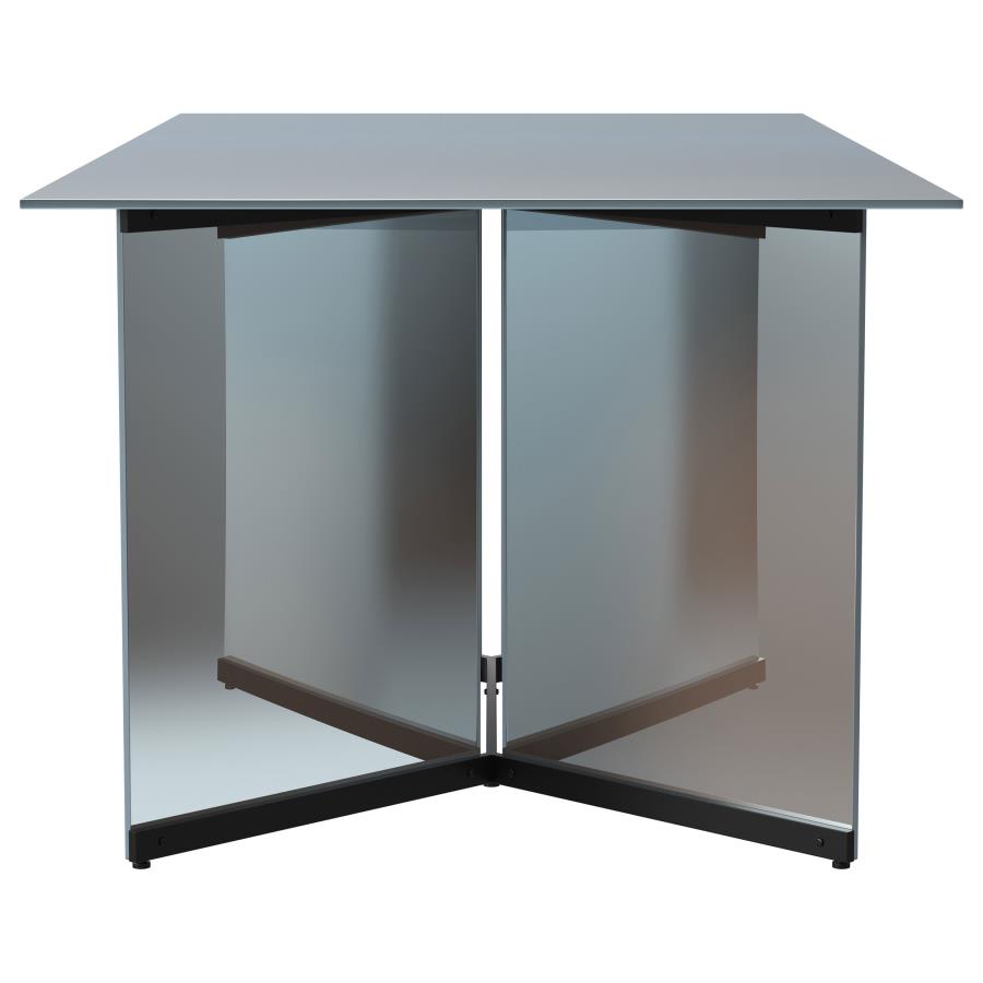 Emery 76-inch Rectangular Mirrored Dining Table Silver view 9