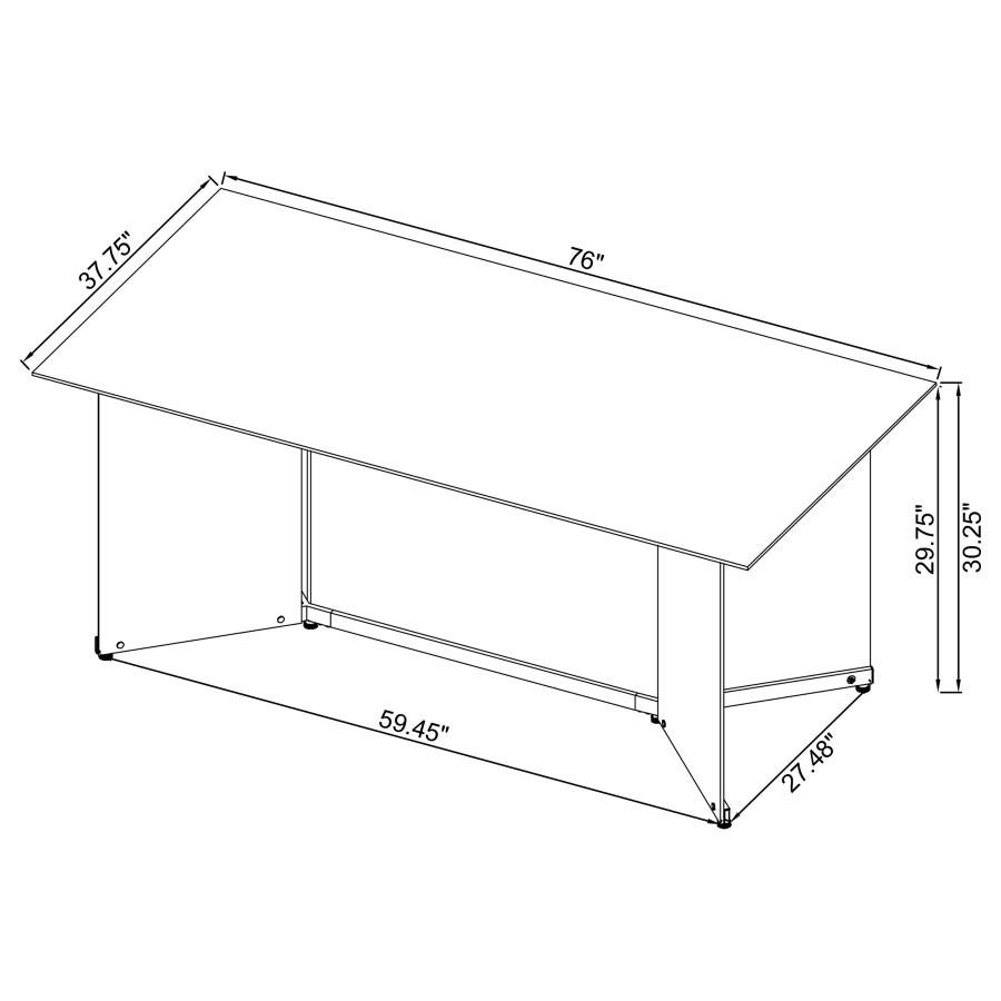 Emery 76-inch Rectangular Mirrored Dining Table Silver view 12