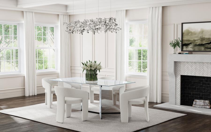 Emery 76-inch Rectangular Mirrored Dining Table Silver view 13