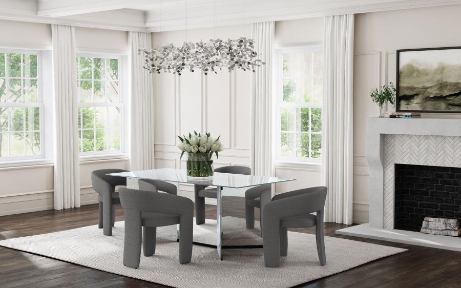 Emery 76-inch Rectangular Mirrored Dining Table Silver view 14