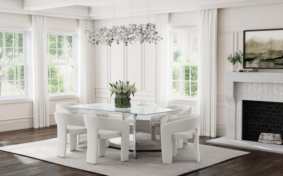 Emery 76-inch Rectangular Mirrored Dining Table Silver view 15