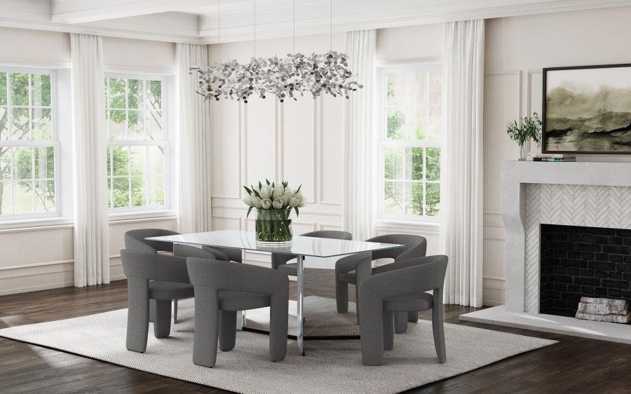 Emery 76-inch Rectangular Mirrored Dining Table Silver view 16