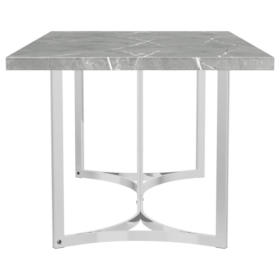 Sterling 72-inch Rectangular Dining Table Grey Faux Marble view 9